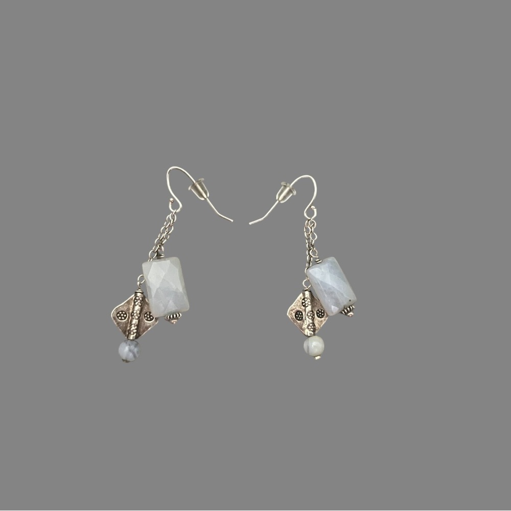 Moonstone Dangling Earrings - Picture 10 of 11